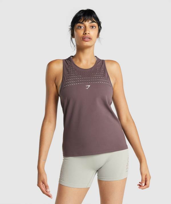 Damske Tielko Gymshark Energy Seamless Loose Vest Hnede | JC9076135